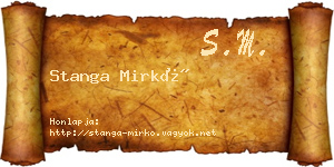 Stanga Mirkó névjegykártya
